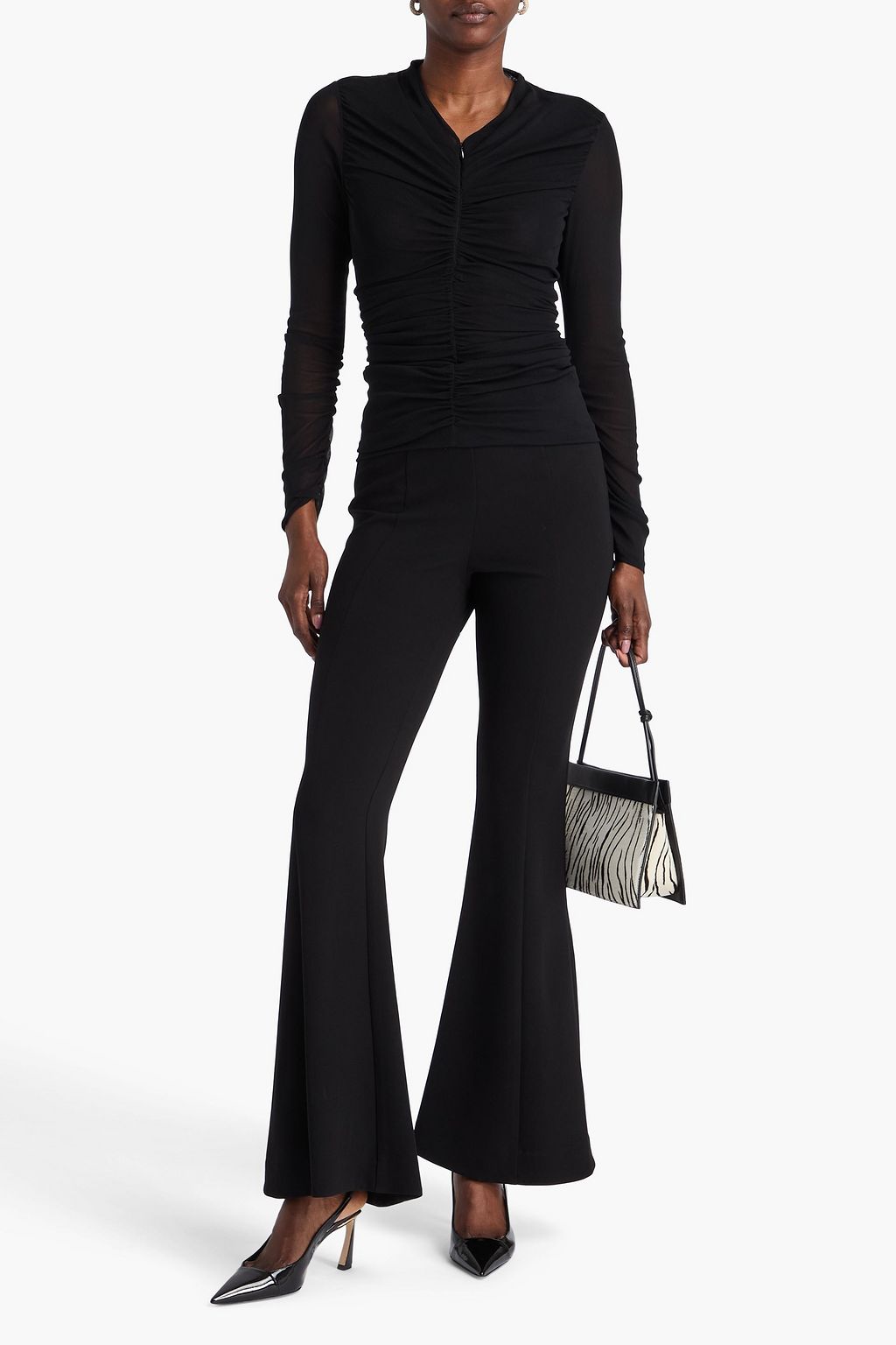 DIANE VON FURSTENBERG Julie ruched stretch-mesh top