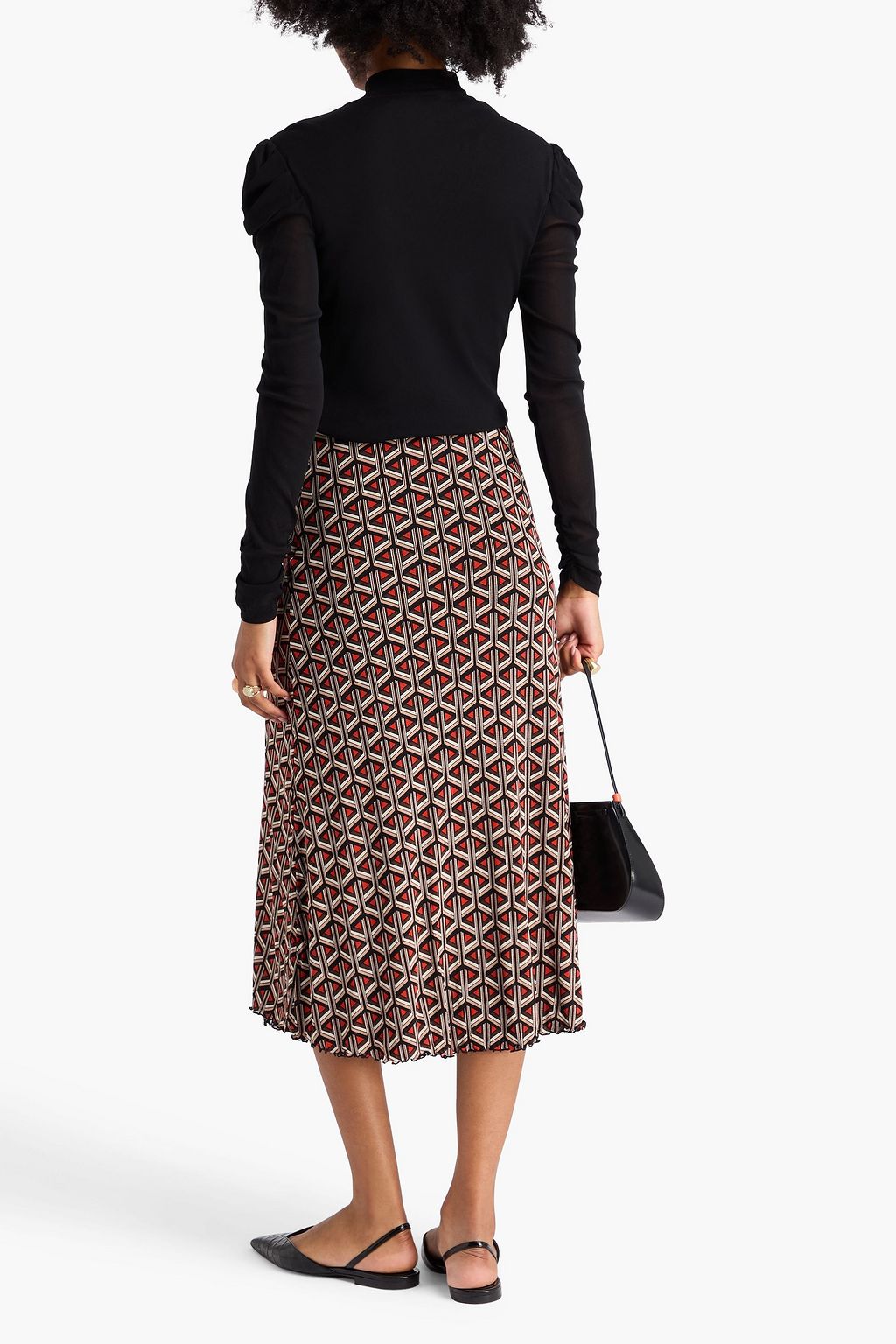 DIANE VON FURSTENBERG Remy ruched mesh top