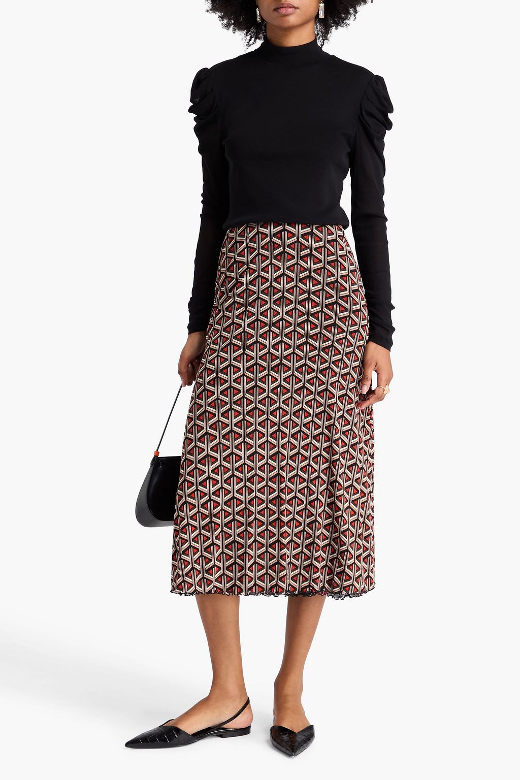 DIANE VON FURSTENBERG Remy ruched mesh top