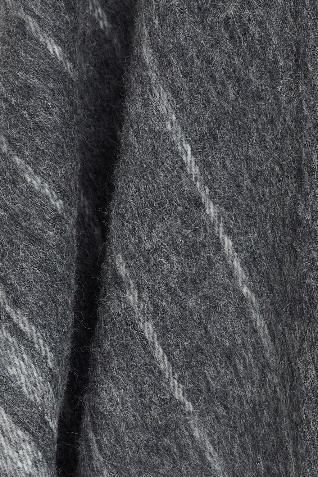 BRUNELLO CUCINELLI Fringed striped wool-blend twill cape