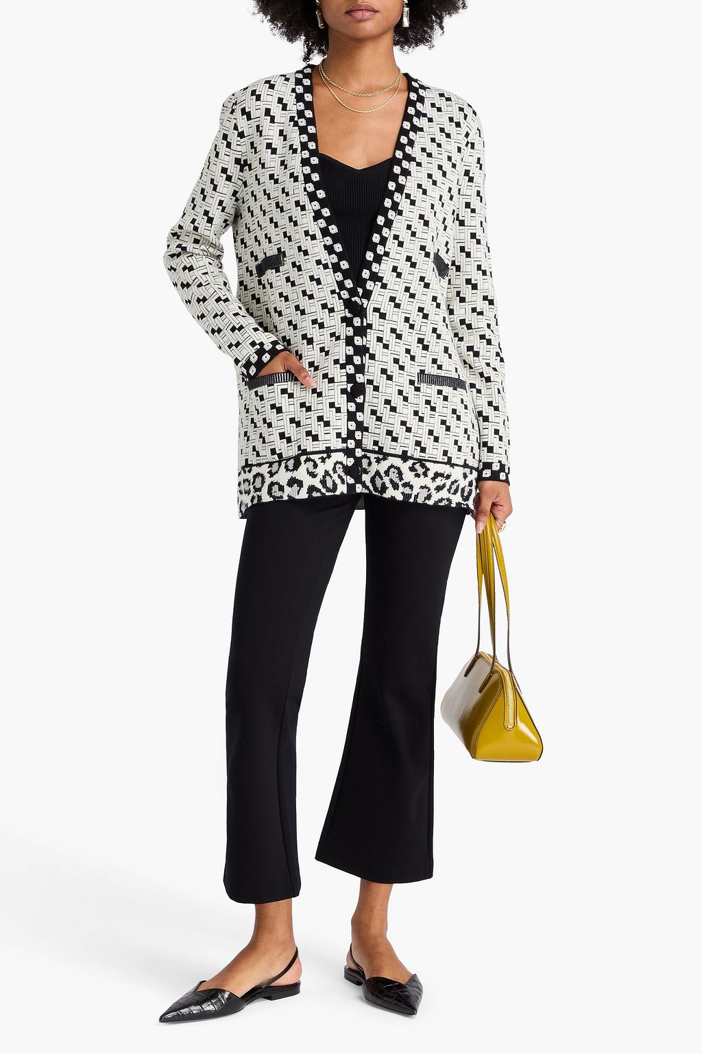 DIANE VON FURSTENBERG Korbin jacquard-knit wool-blend cardigan