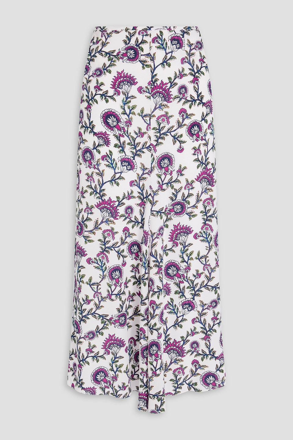 Isabel Marant Rosalia Floral-print Silk-crepon Midi Skirt In Sand