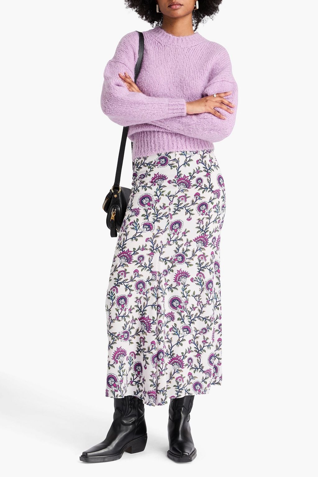 ISABEL MARANT Midirock „Rosalia“ aus Seidenkrepon mit floralem Print