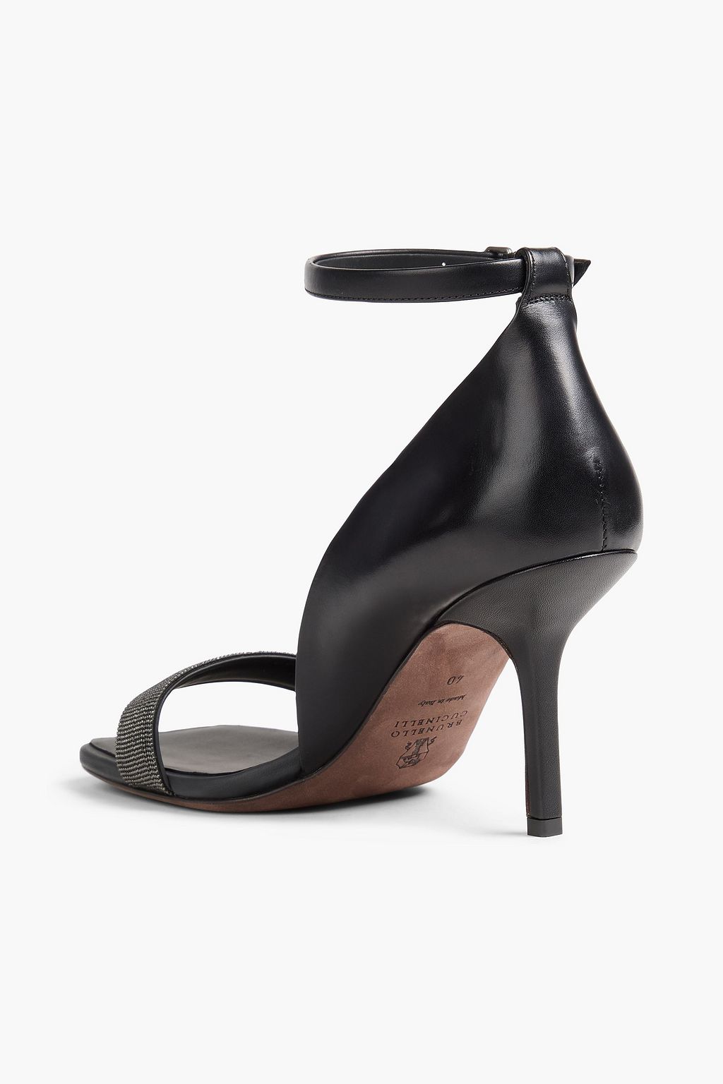 BRUNELLO CUCINELLI Bead-embellished leather sandals
