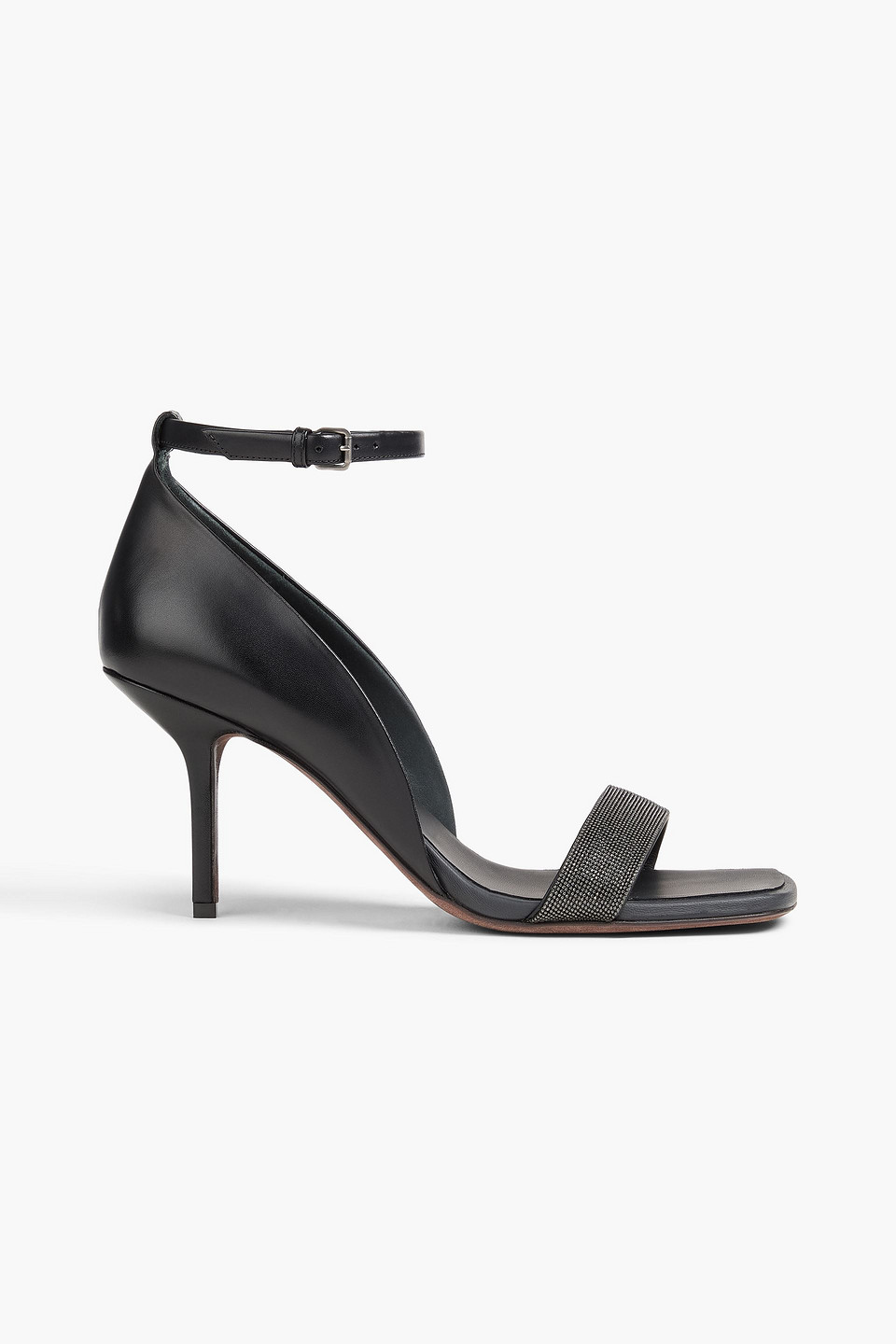 Bead-embellished leather sandals