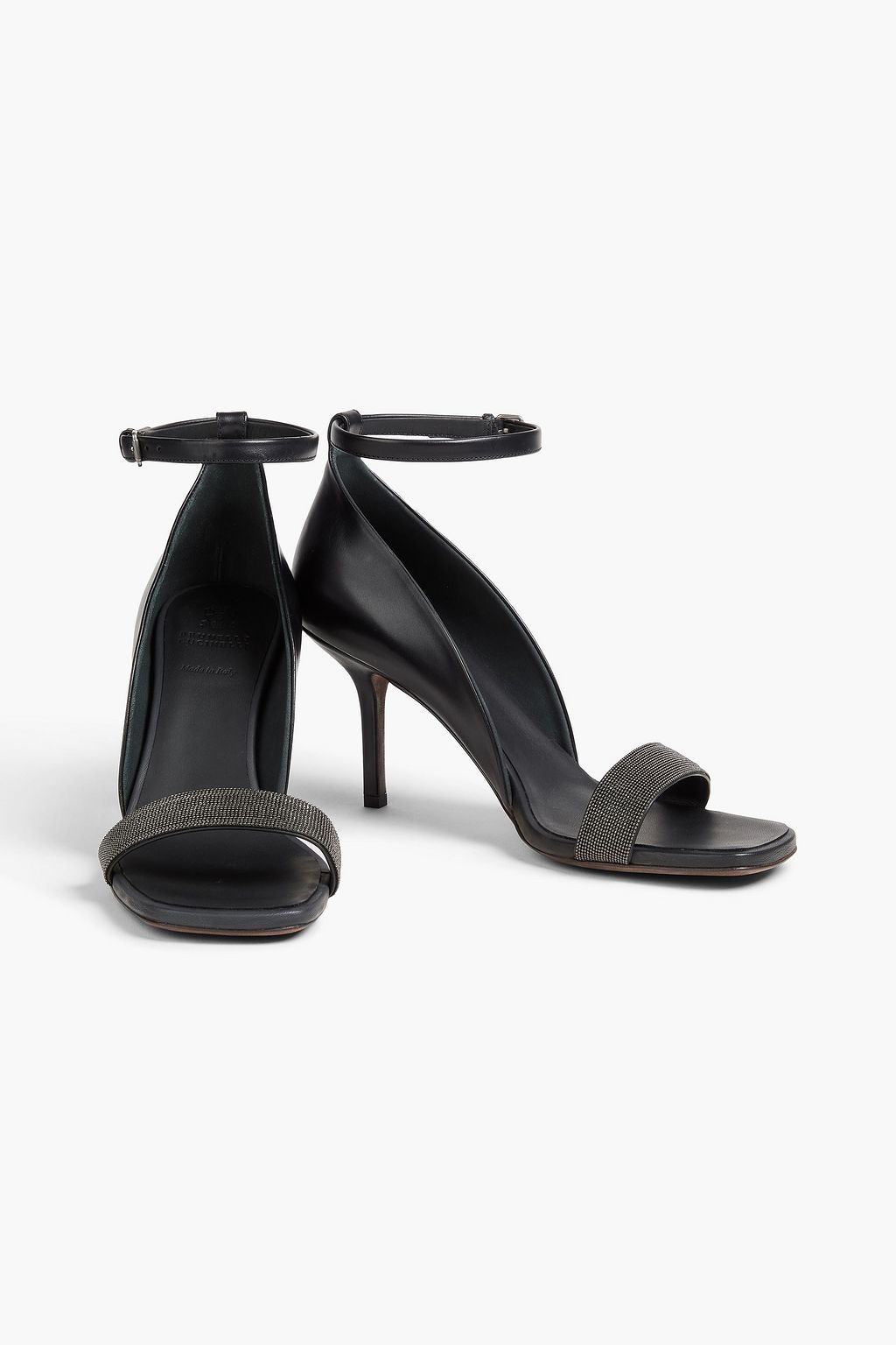 BRUNELLO CUCINELLI Bead-embellished leather sandals
