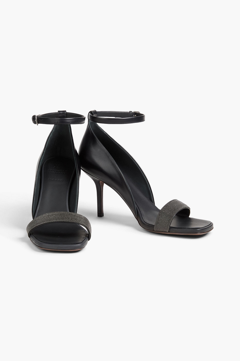 Brunello Cucinelli Bead-embellished Leather Sandals