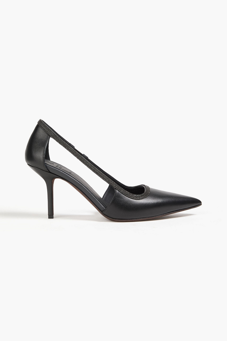 Brunello Cucinelli Bead-embellished Leather Pumps