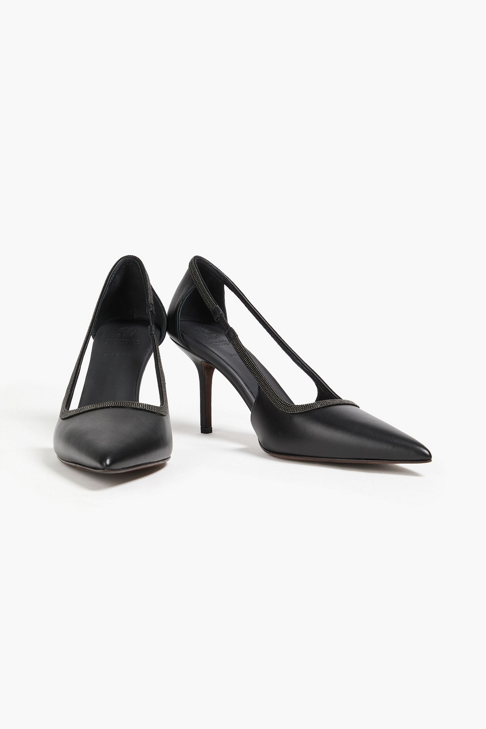 Brunello Cucinelli Bead-embellished Leather Pumps