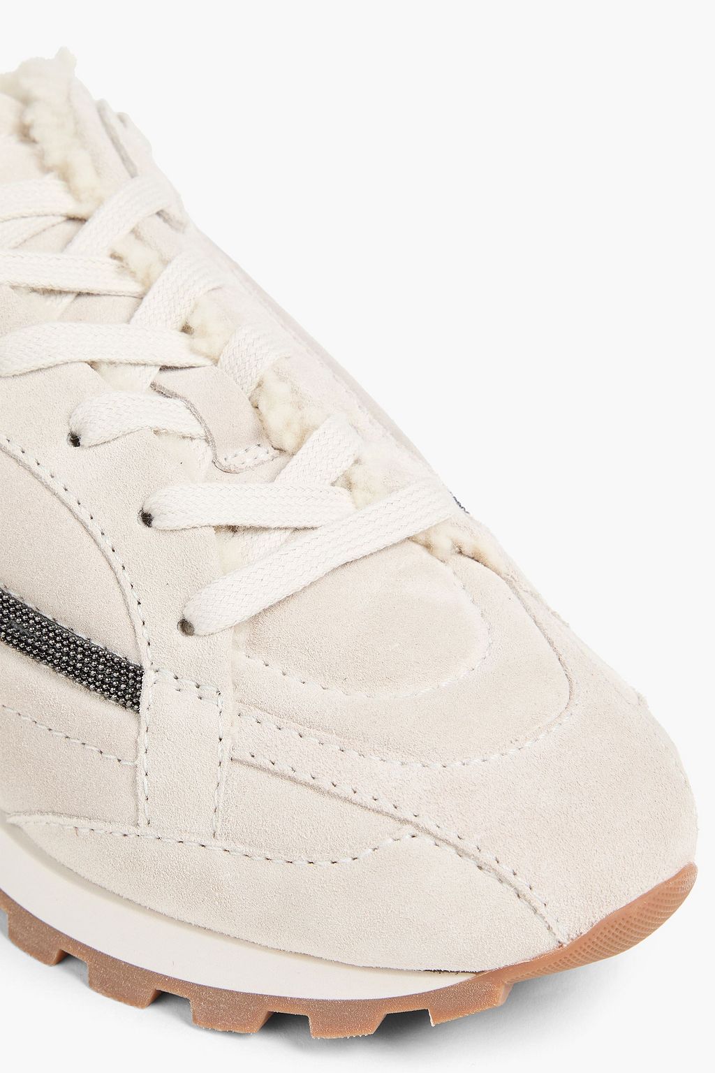 BRUNELLO CUCINELLI Bead-embellished suede sneakers