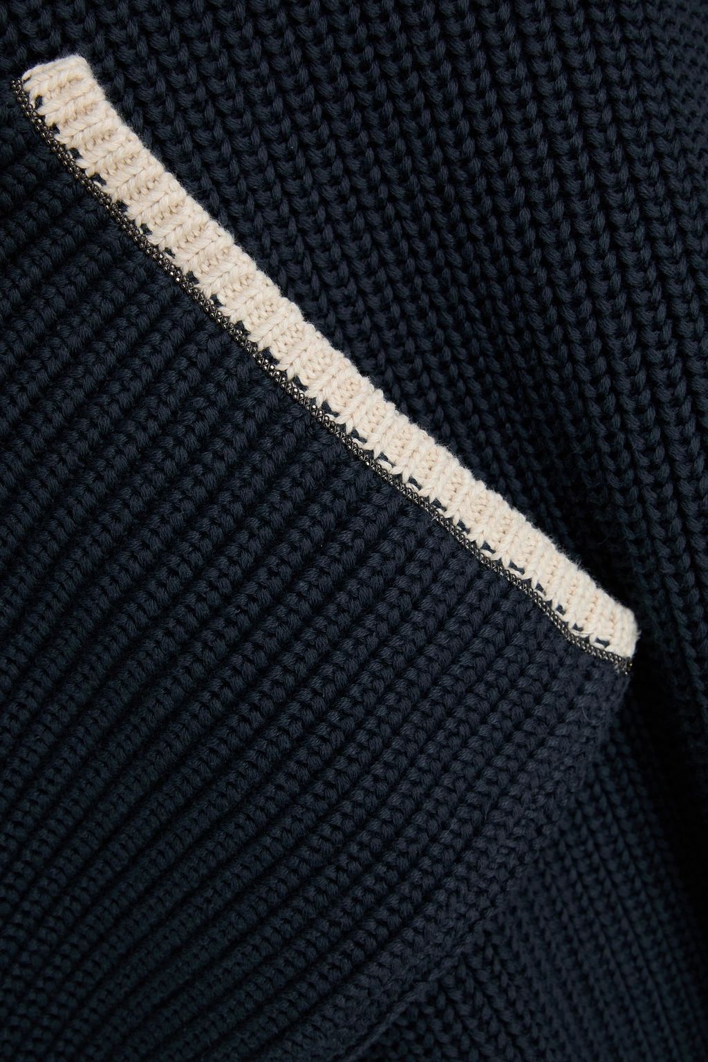 BRUNELLO CUCINELLI Bead-embellished cotton turtleneck sweater