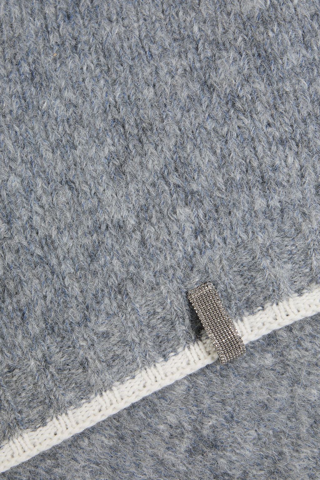 BRUNELLO CUCINELLI Bead-embellished wool and mohair-blend scarf