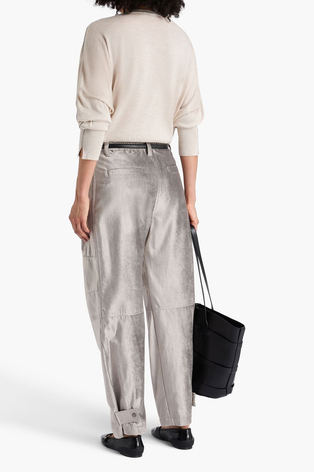 BRUNELLO CUCINELLI Bead-embellished cashmere and silk-blend sweater