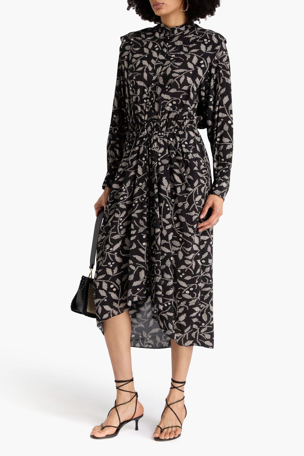 MARANT ÉTOILE クレープデシン ミディワンピース プリント入り