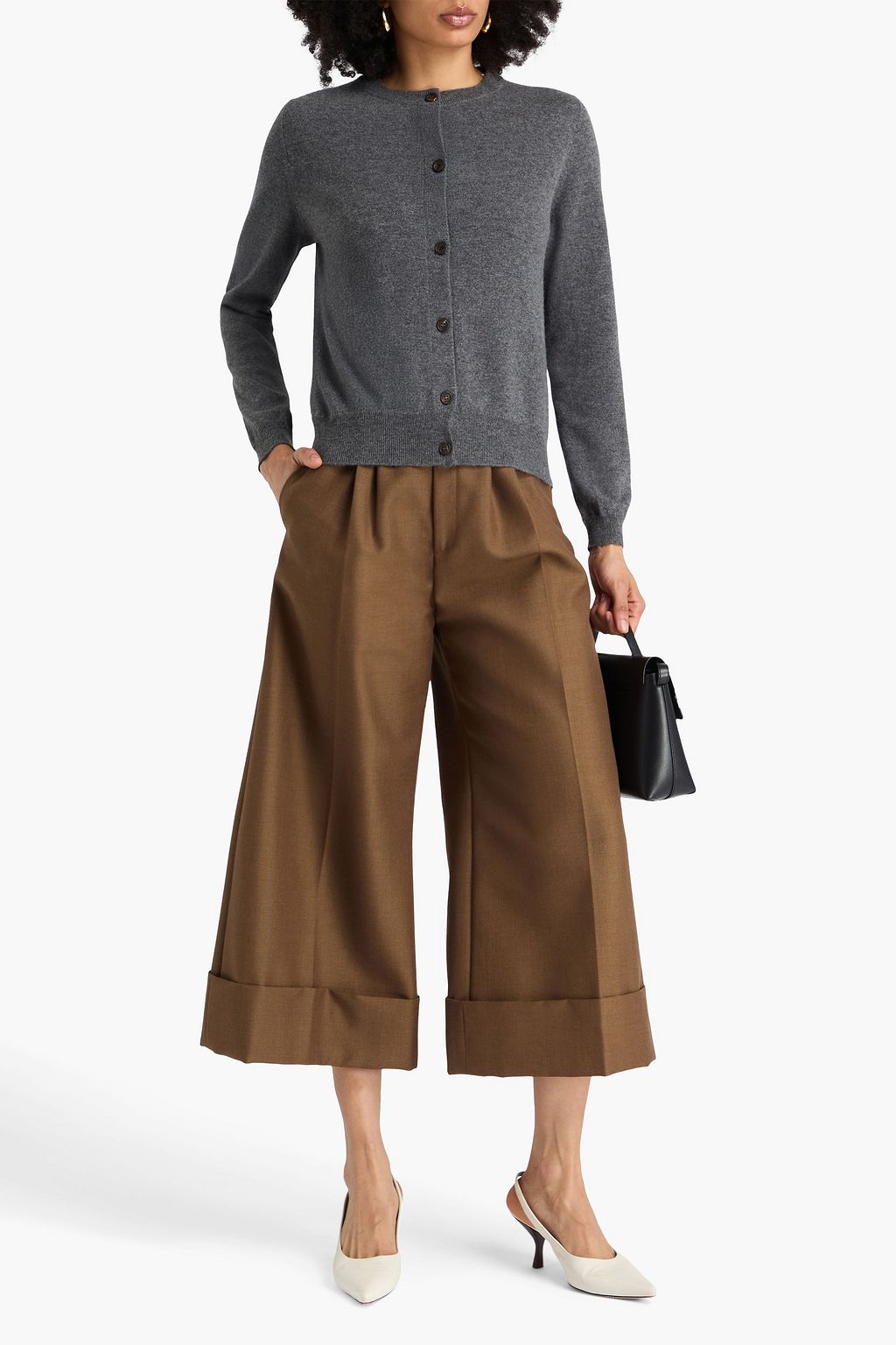 BRUNELLO CUCINELLI メランジウール&カシミヤ&シルク混 カーディガン