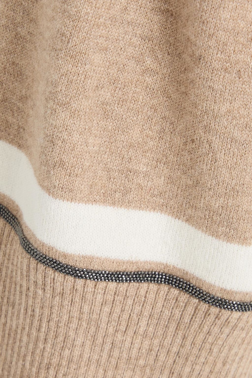 BRUNELLO CUCINELLI Bead-embellished cashmere turtleneck sweater