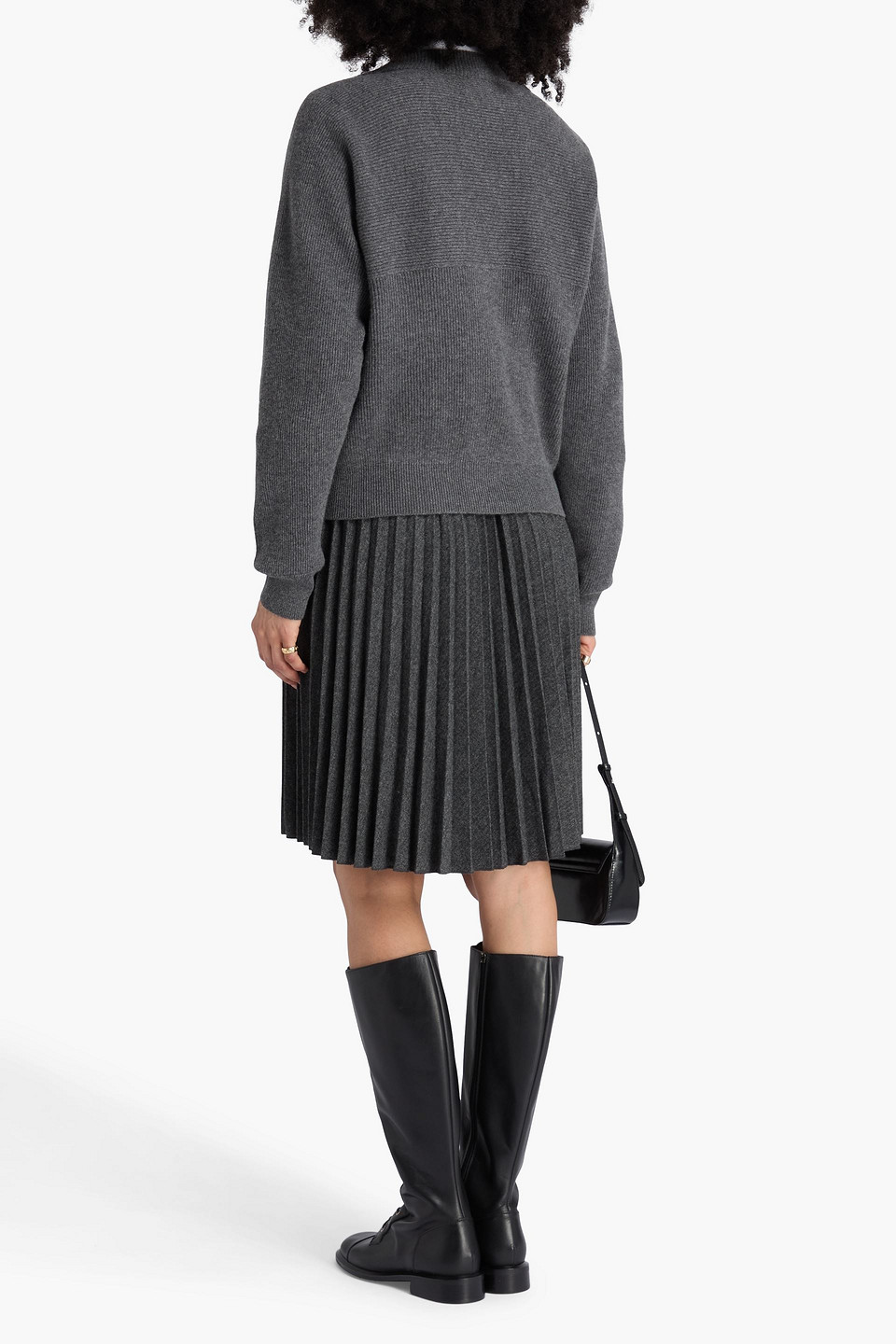Brunello Cucinelli Ribbed Cashmere Cardigan In Gray