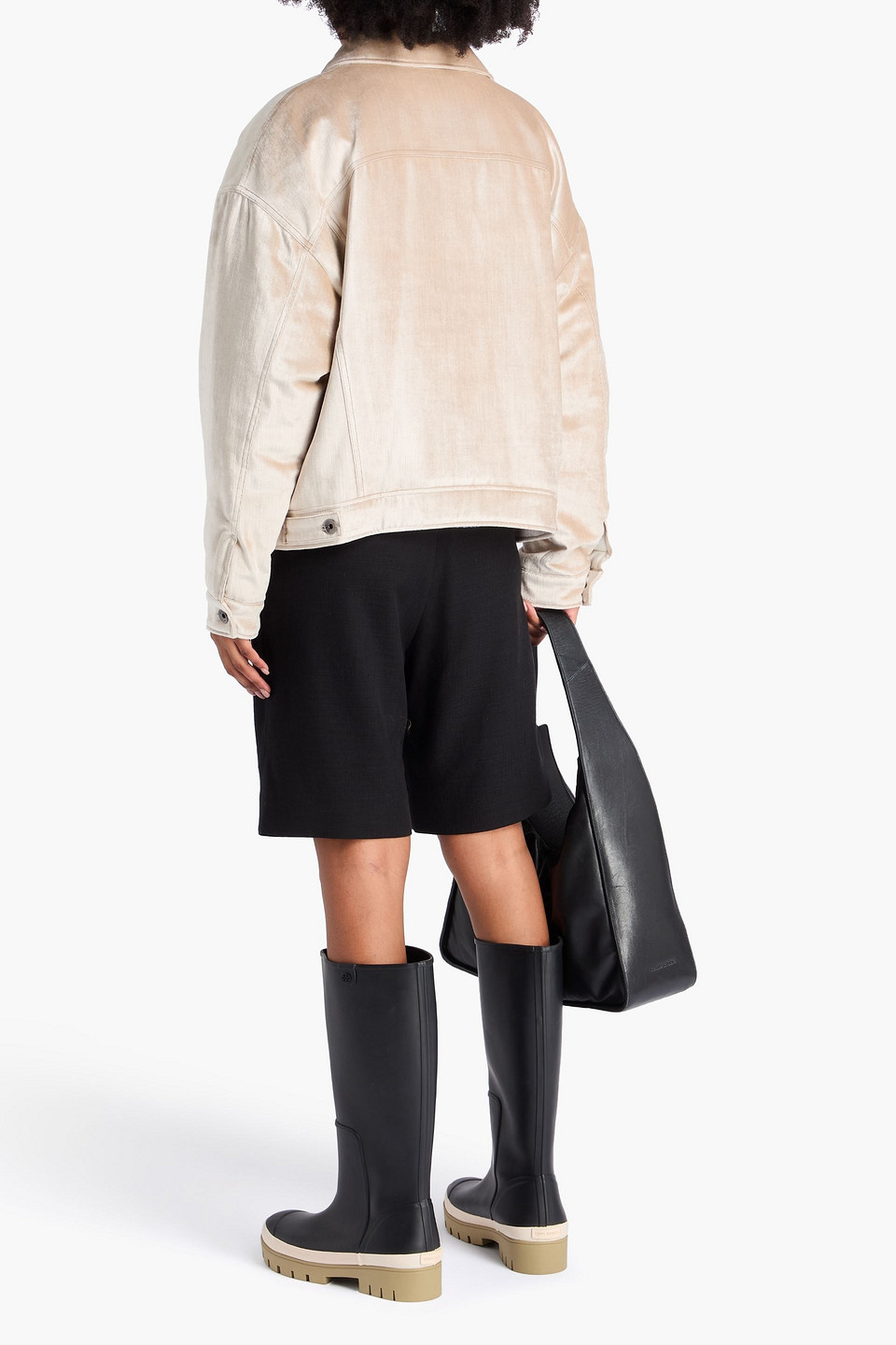 Brunello Cucinelli Bead-embellished Cotton-blend Velvet Jacket In Neutral