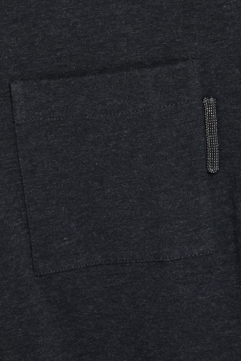 BRUNELLO CUCINELLI Bead-embellished cotton-blend jersey top