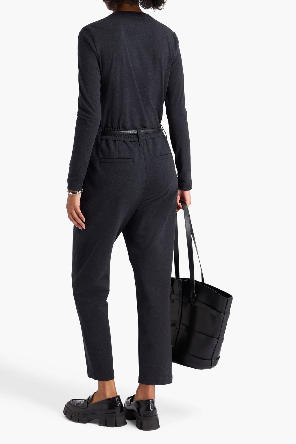BRUNELLO CUCINELLI Bead-embellished cotton-blend jersey top
