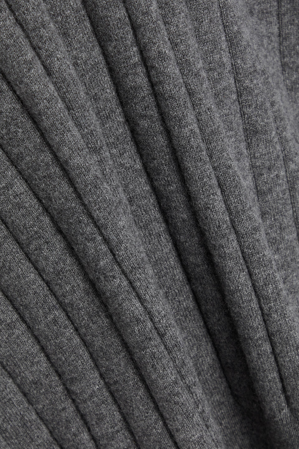 Brunello Cucinelli Bead-embellished Ribbed Cashmere Sweater In Gray