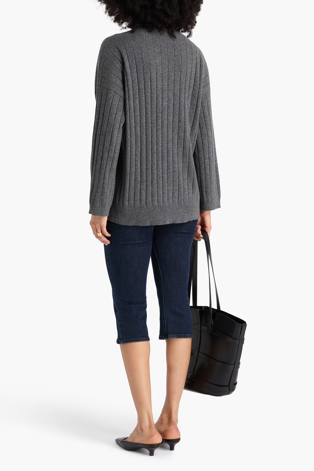 BRUNELLO CUCINELLI Bead-embellished ribbed cashmere sweater