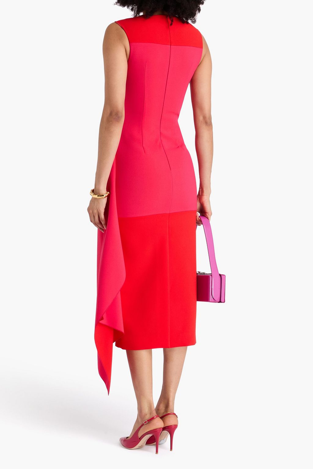 ROKSANDA Sivanna draped two-tone crepe midi dress