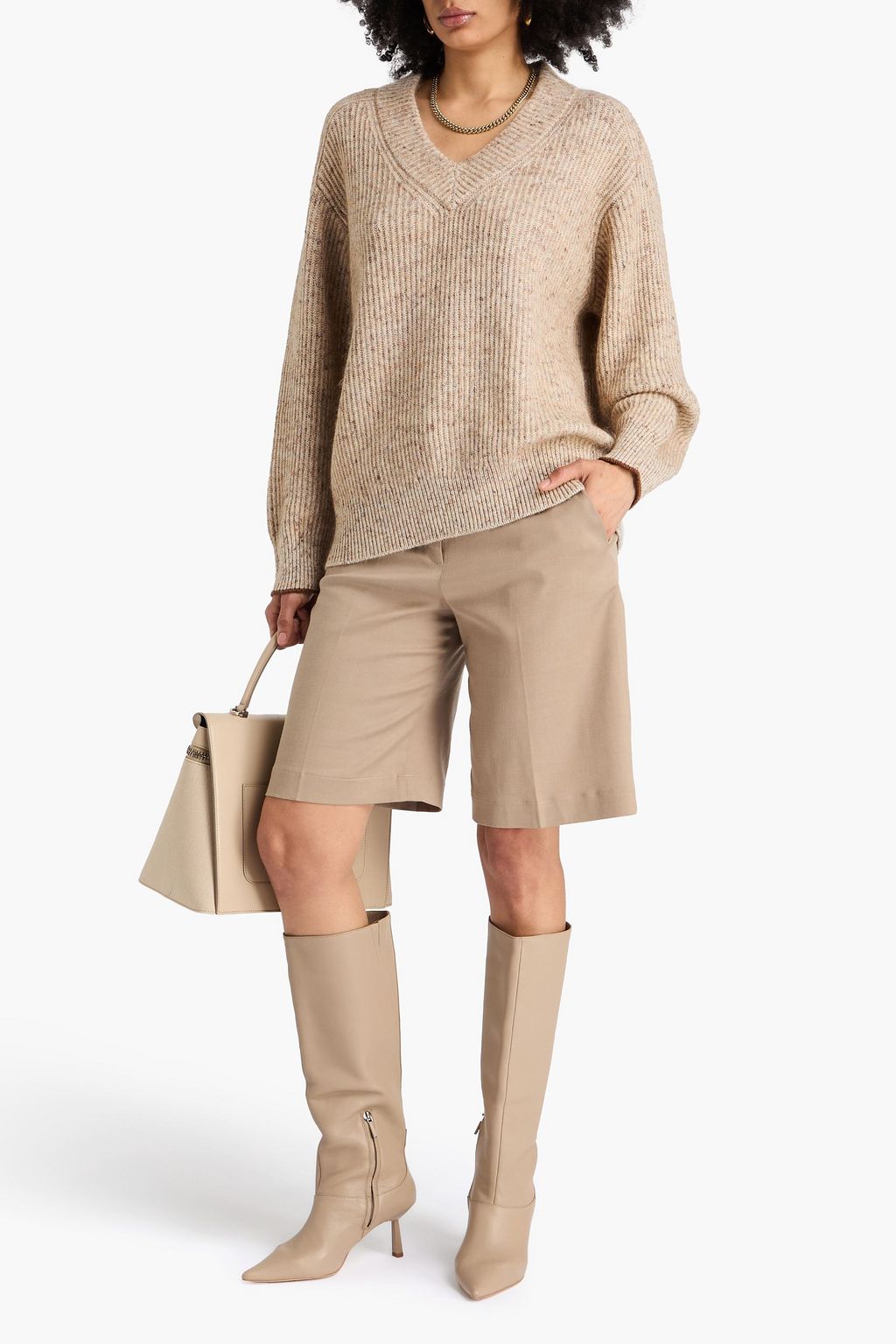 BRUNELLO CUCINELLI ウール混 セーター ビーズ付き