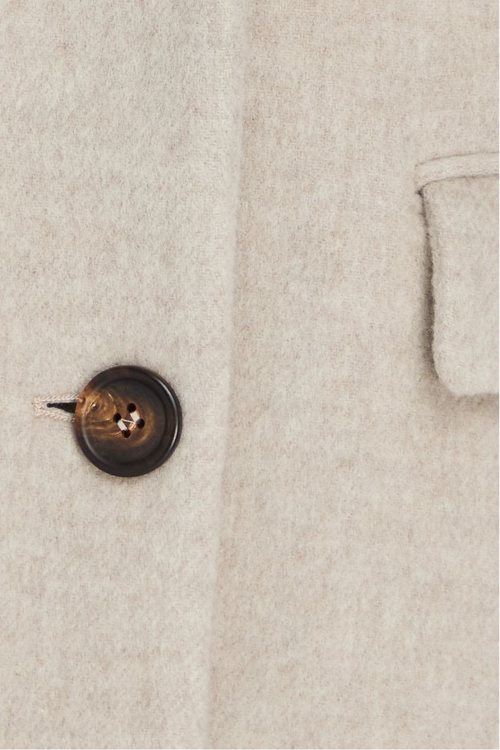 BRUNELLO CUCINELLI Bead-embellished double-breasted wool and cashmere-blend coat