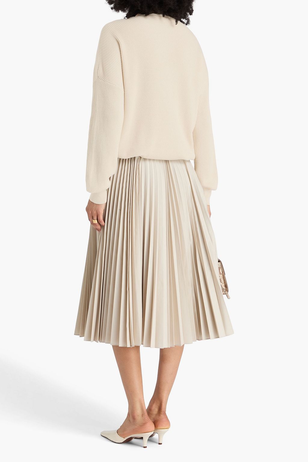 BRUNELLO CUCINELLI Bead-embellished ribbed cotton sweater