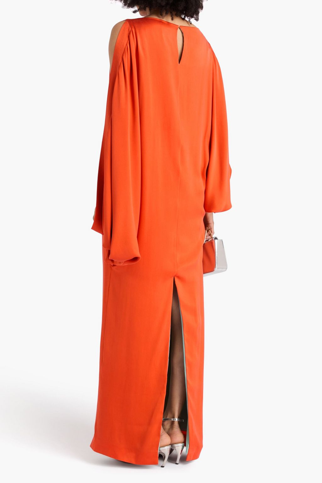 ROKSANDA ウォッシュ加工シルクサテン ロングドレス ドレープ入り