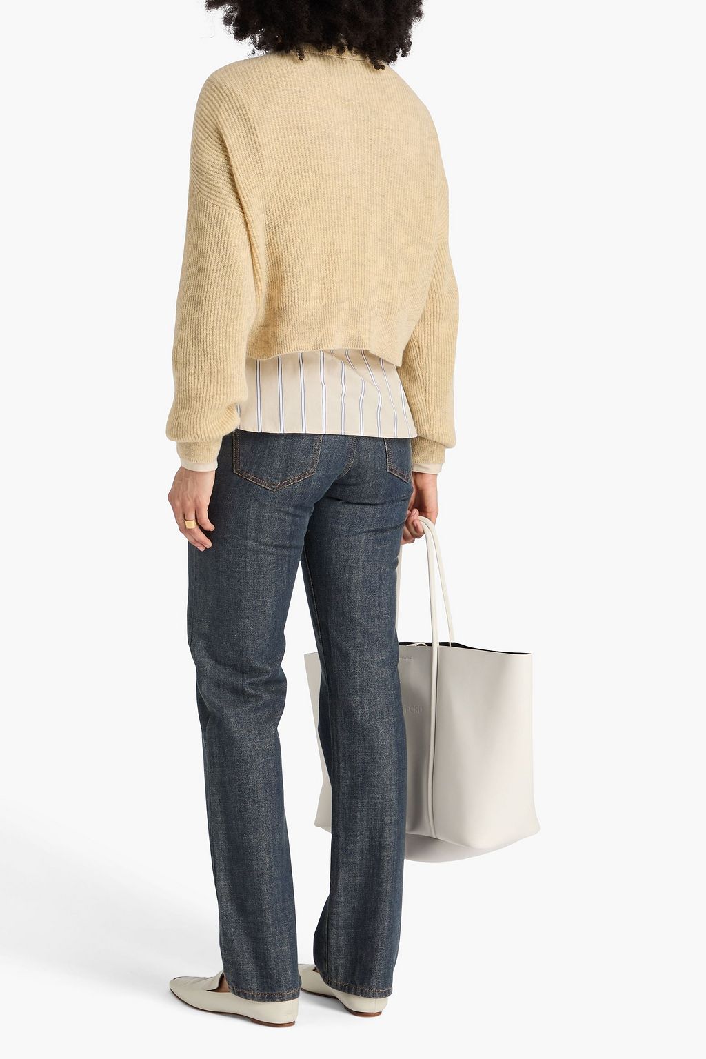 BRUNELLO CUCINELLI Bead-embellished cropped mohair-blend sweater