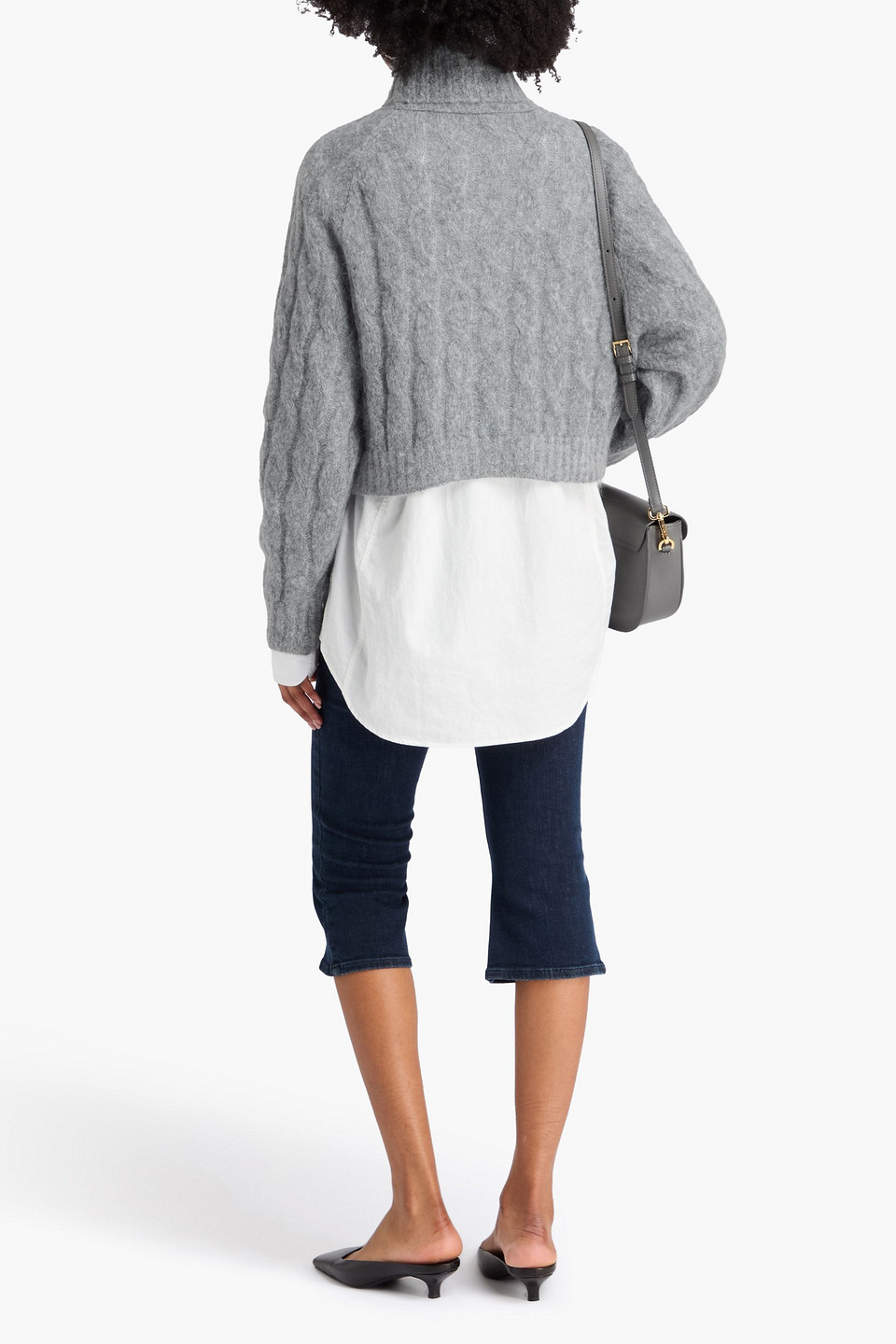 Brunello Cucinelli Bead-embellished Wool And Mohair-blend Turtleneck Sweater In Gray