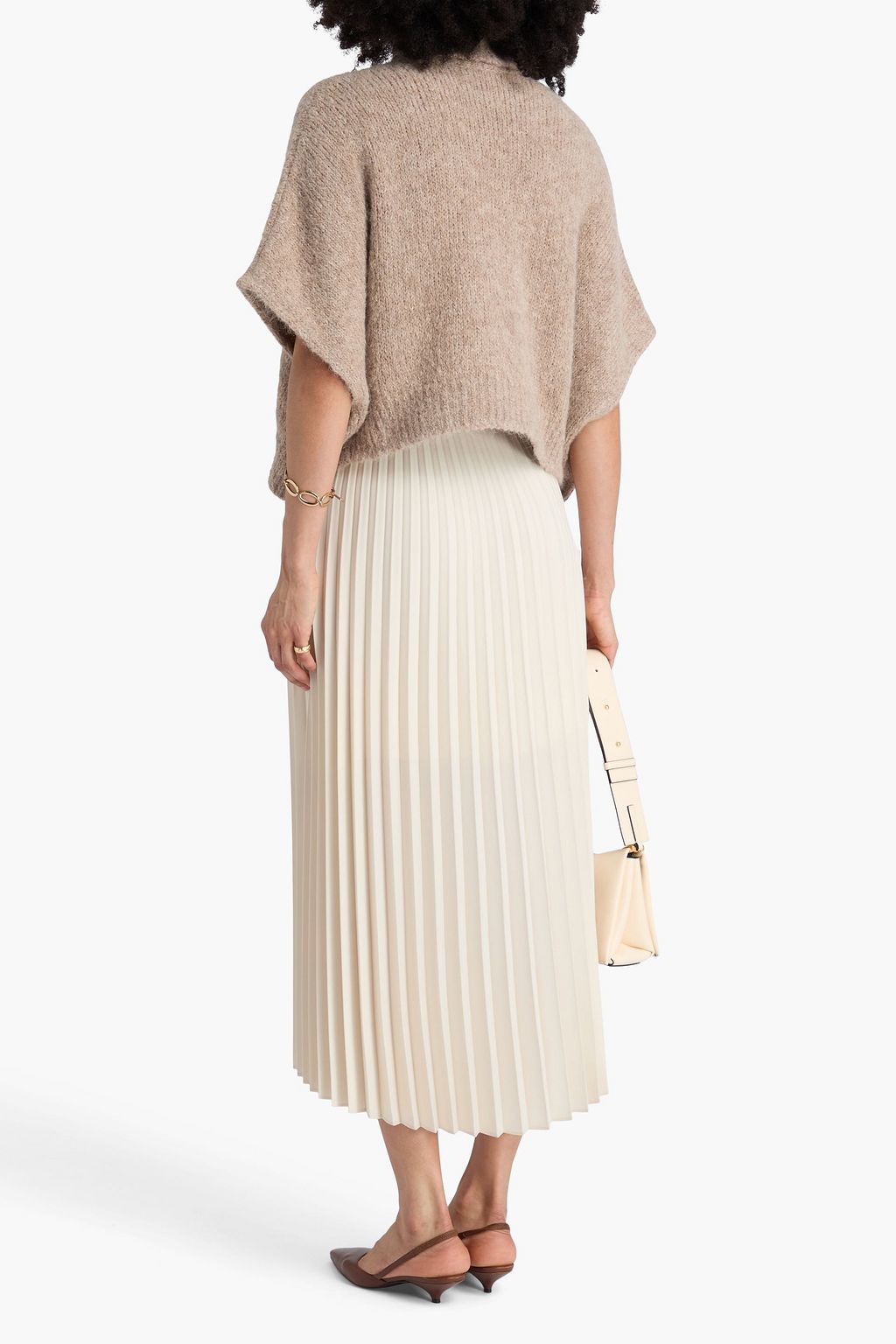 BRUNELLO CUCINELLI ウール混 クロップド タートルネックセーター ビーズ付き