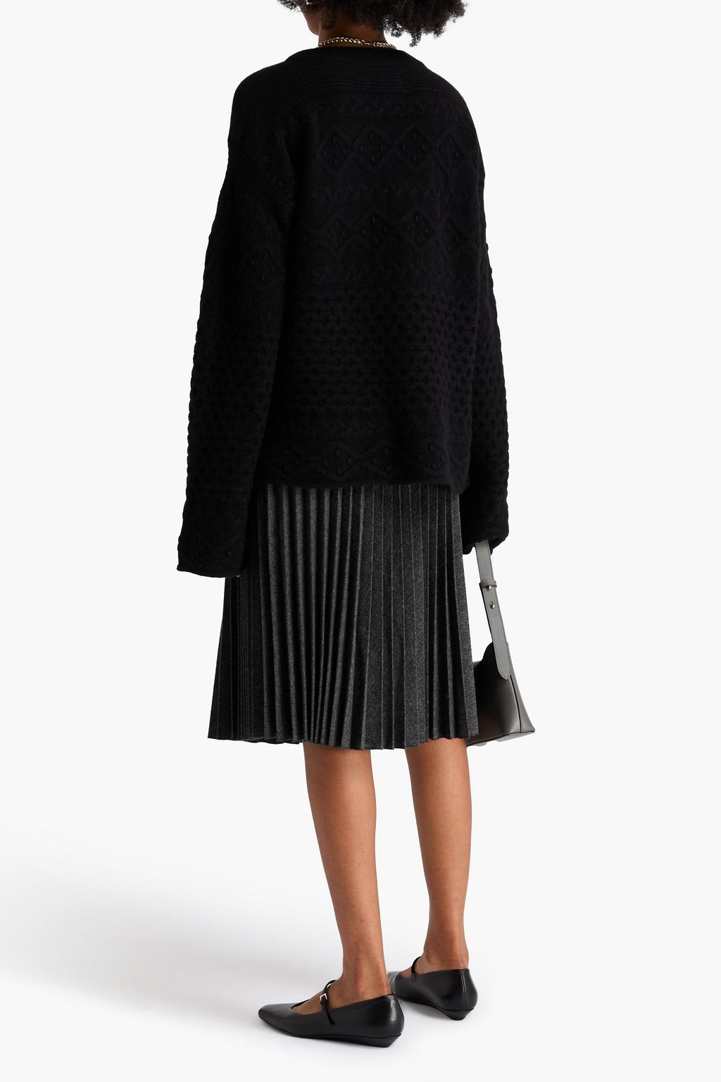 LOULOU STUDIO Omaha Pullover aus einer Wollmischung mit Zopfstrickmuster