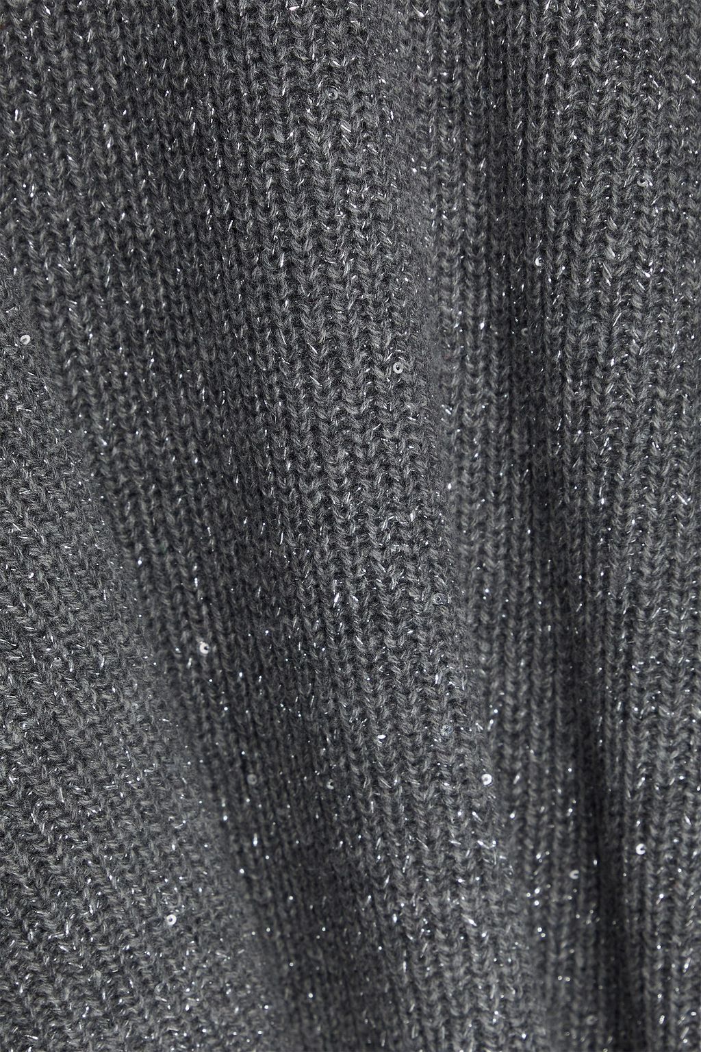 BRUNELLO CUCINELLI Sequin-embellished metallic knitted sweater
