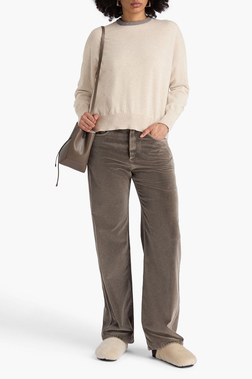 BRUNELLO CUCINELLI Bead-embellished cashmere sweater