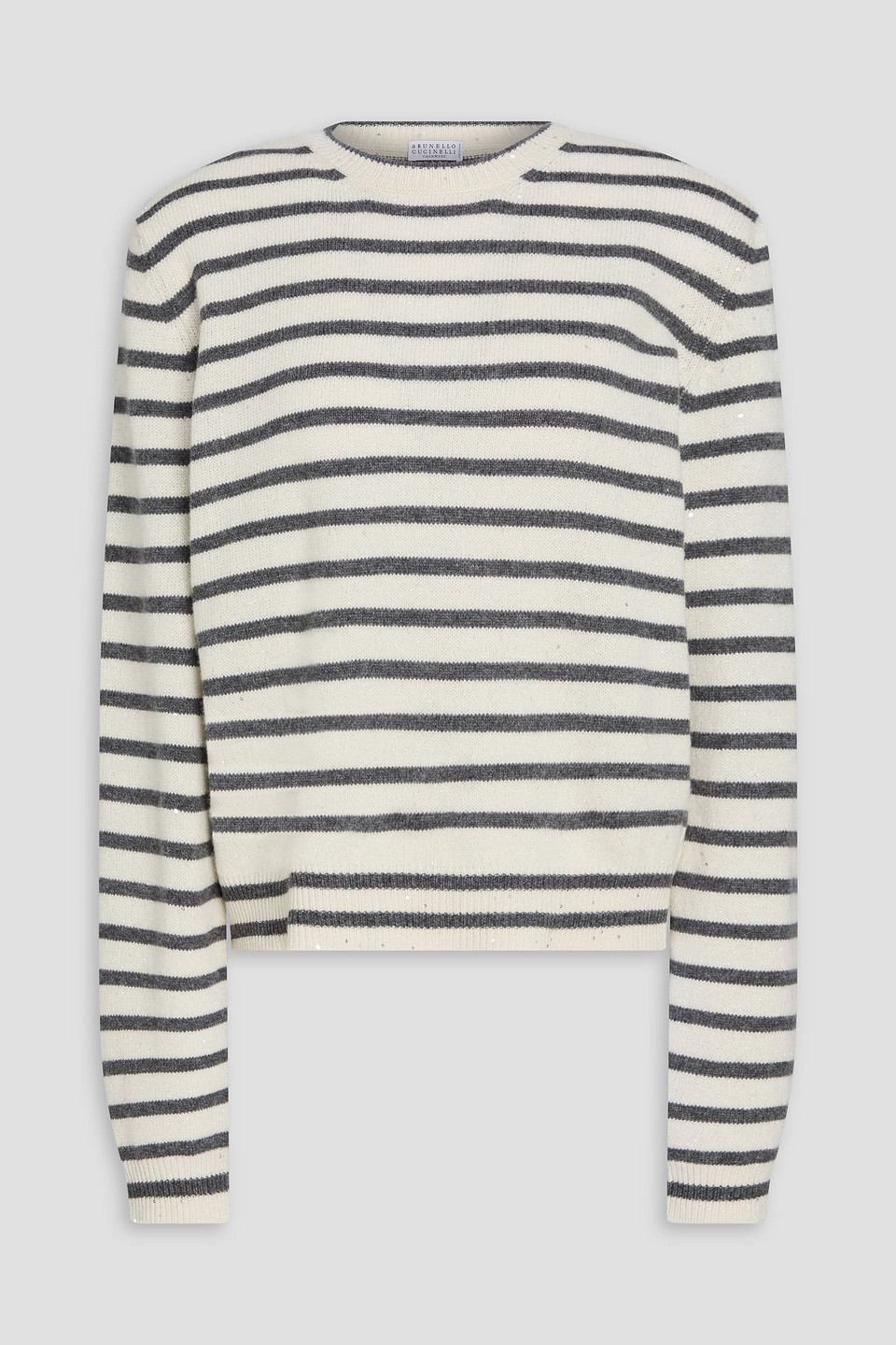 Metallic striped knitted sweater