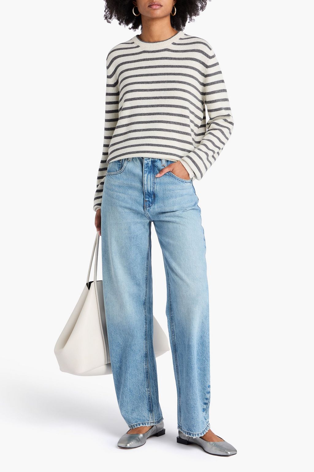 BRUNELLO CUCINELLI Strickpullover mit Metallic-Streifen