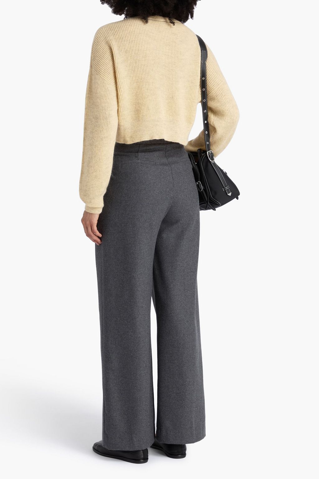BRUNELLO CUCINELLI リブ編みモヘア混 クロップドセーター