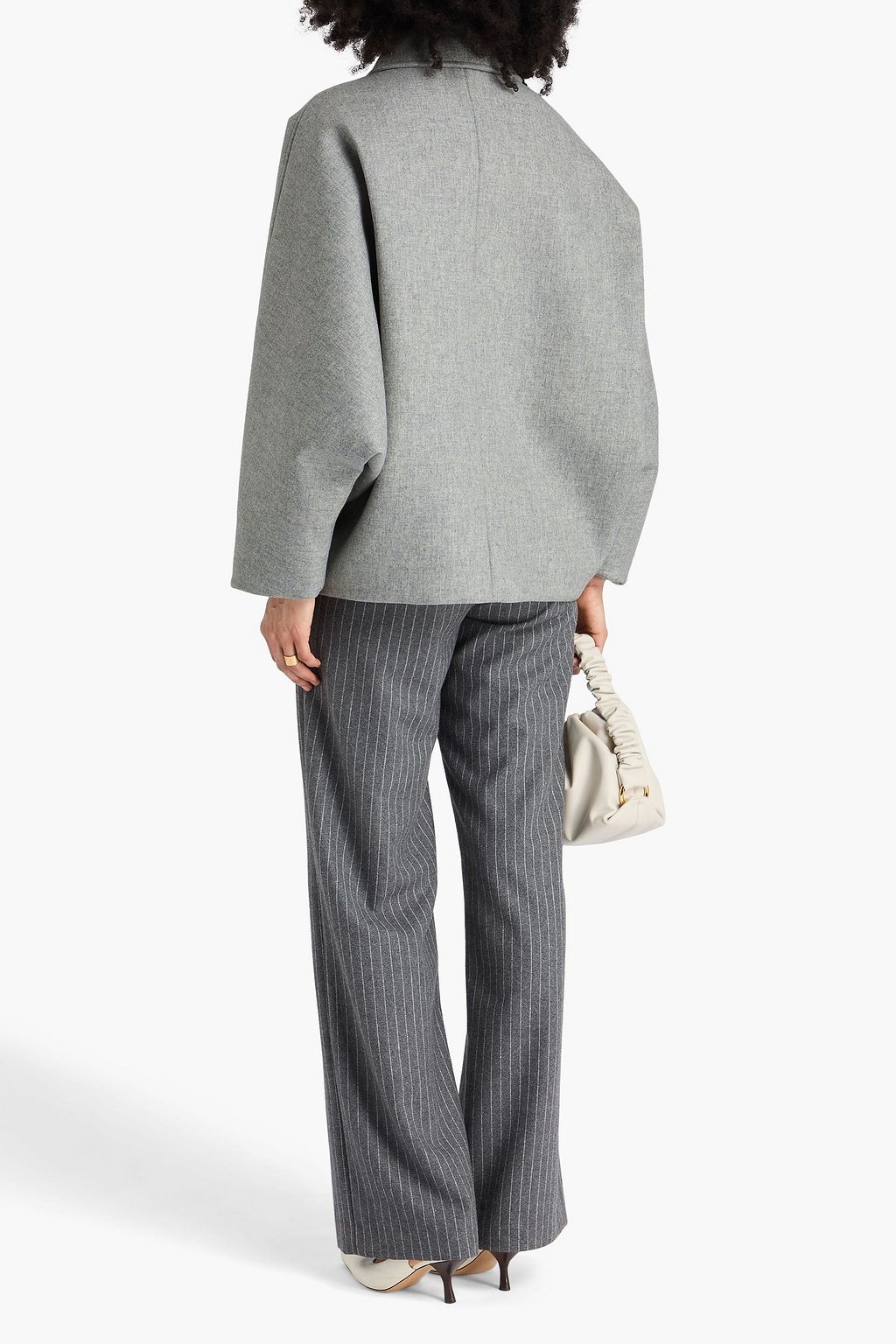 BRUNELLO CUCINELLI Bead-embellished wool and cashmere-blend coat