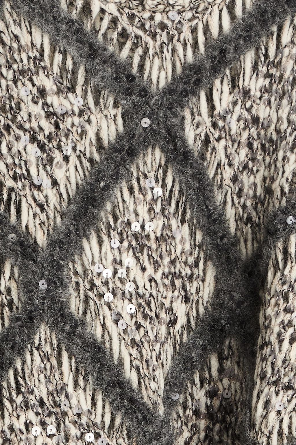 BRUNELLO CUCINELLI オープンニット ウール混 タートルネックセーター スパンコール付き