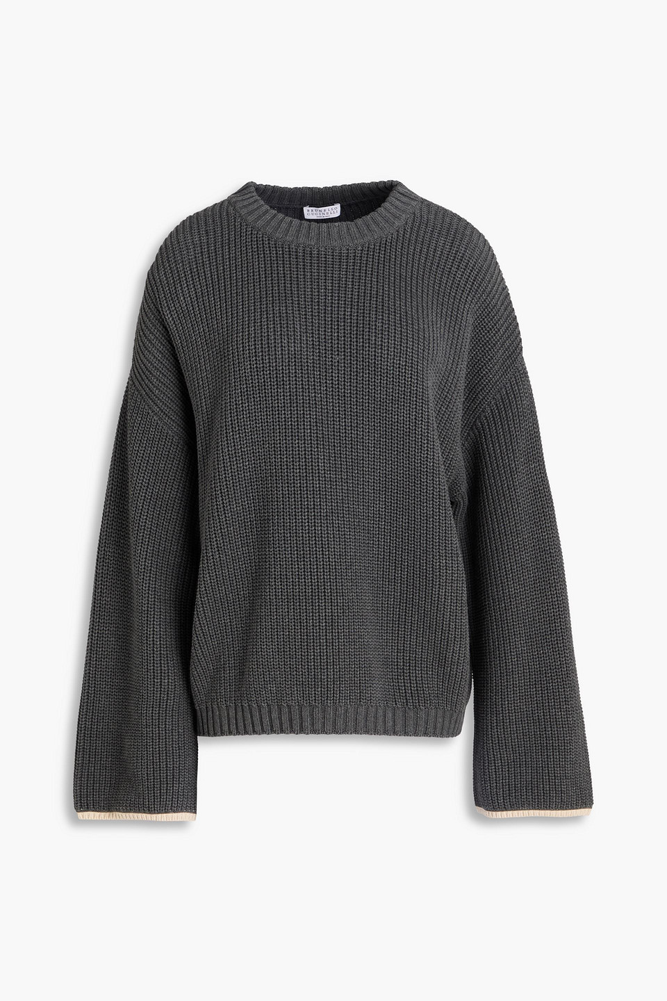 Brunello Cucinelli Bead-embellished Cotton Sweater In Animal Print
