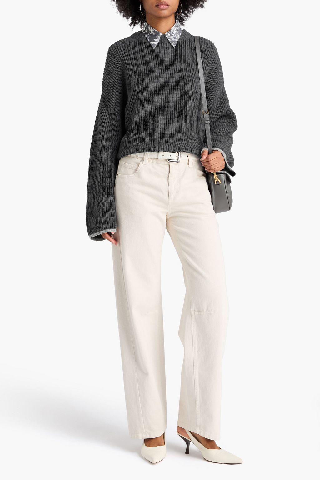 BRUNELLO CUCINELLI Bead-embellished cotton sweater