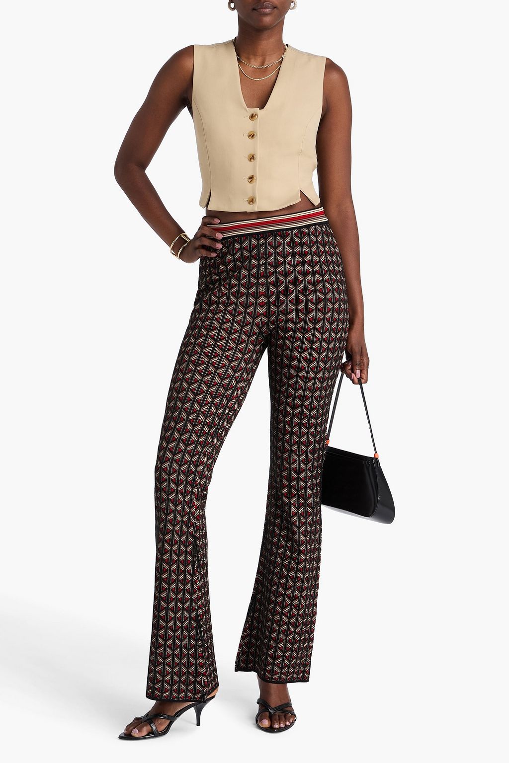 DIANE VON FURSTENBERG Ashdon jacquard-knit flared pants