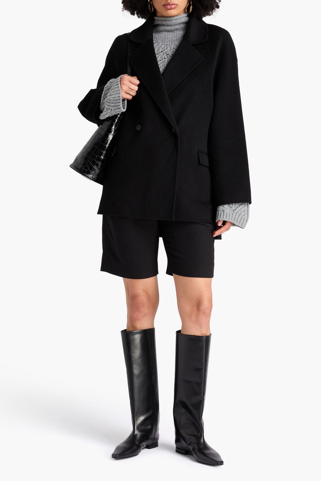 LOULOU STUDIO Gary double-breasted brushed wool and cashmere-blend coat