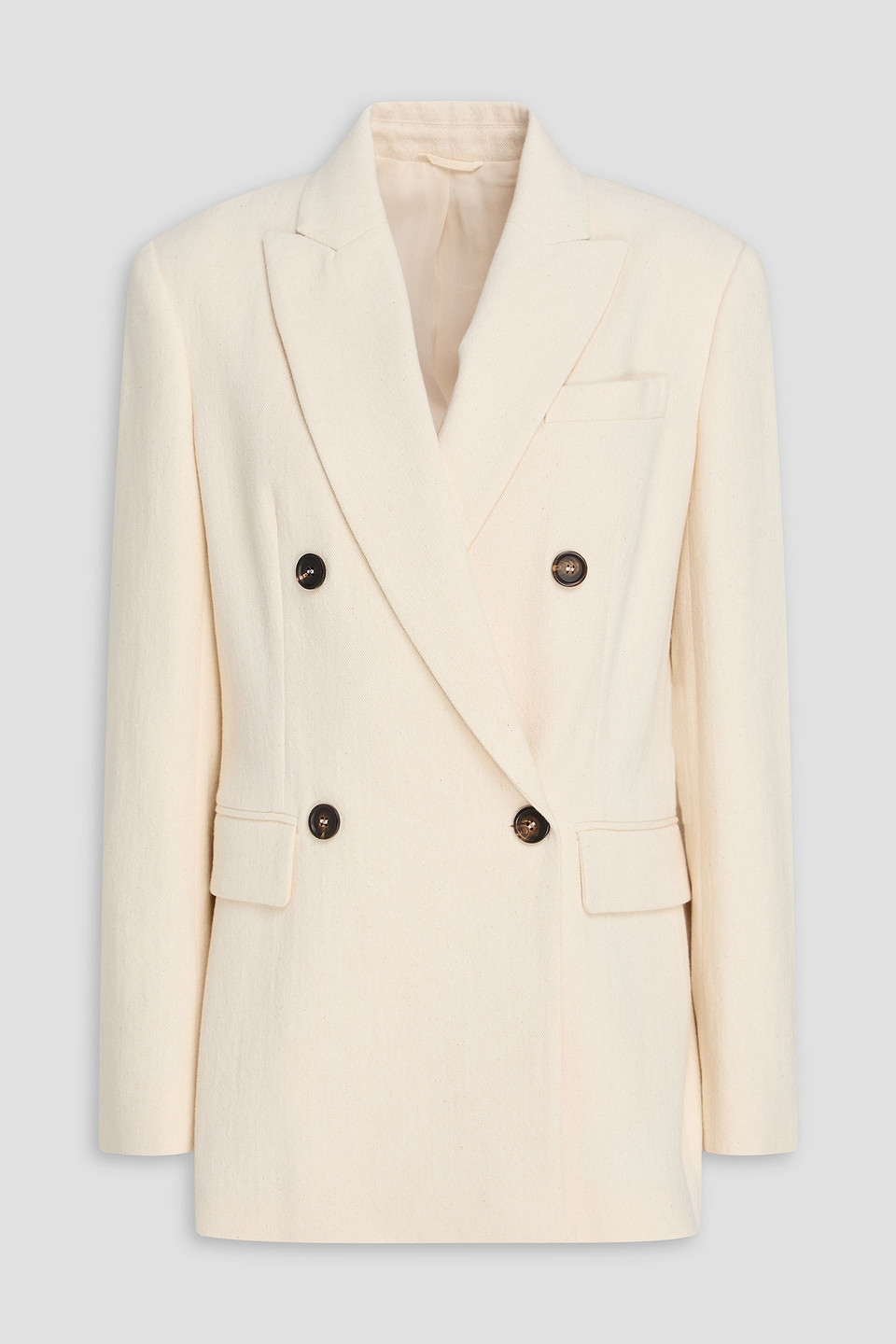 Brunello Cucinelli Doppelreihiger Blazer Aus Drillich Aus Einer Baumwoll-wollmischung