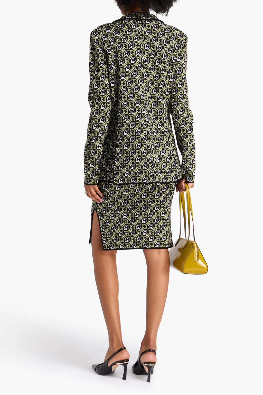 DIANE VON FURSTENBERG Dion double-breasted jacquard-knit blazer
