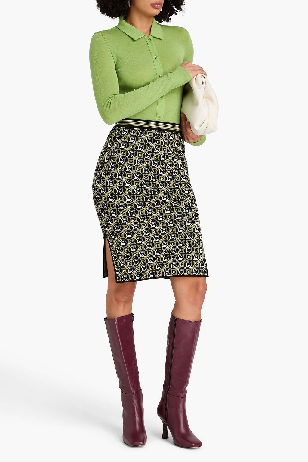 DIANE VON FURSTENBERG Hazel jacquard-knit skirt