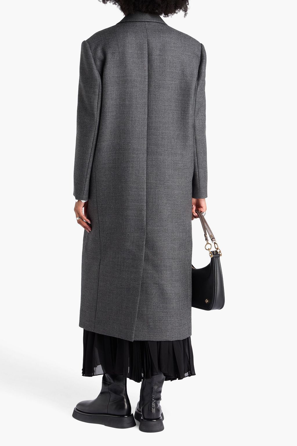 BRUNELLO CUCINELLI Bead-embellished grain de poudre wool coat